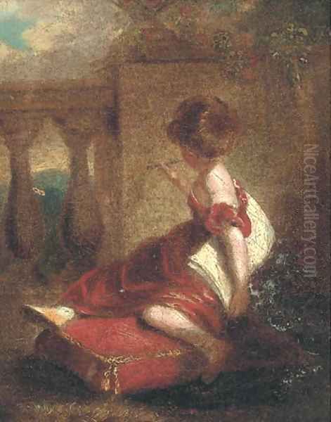 The young sketcher Oil Painting by Sir Joshua Reynolds