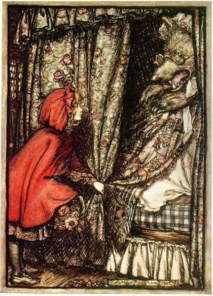 Little Red Riding Hood Oil Painting by Arthur Rackham