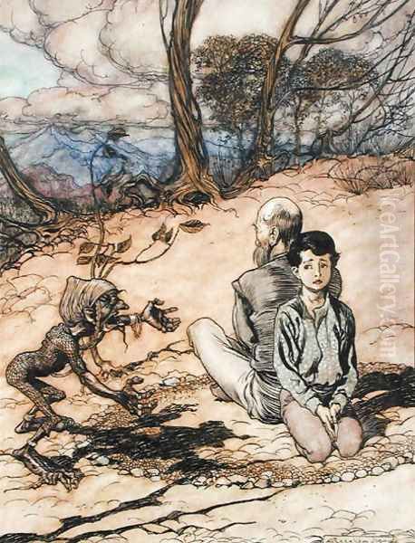 Illustration from The King of the Golden Mountain in 'The Fairy Tales of the Brothers Grimm, Freemantle, 1900 Oil Painting by Arthur Rackham