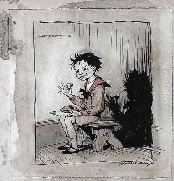 Little Jack Horner, illustration from Mother Goose, The Old Nursery Rhymes, published 1913 Oil Painting by Arthur Rackham