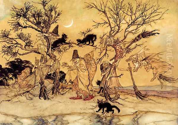 The Witches' Sabbath Oil Painting by Arthur Rackham