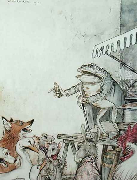 The Quack Frog, illustration from Aesops Fables, published by Heinemann, 1912 Oil Painting by Arthur Rackham