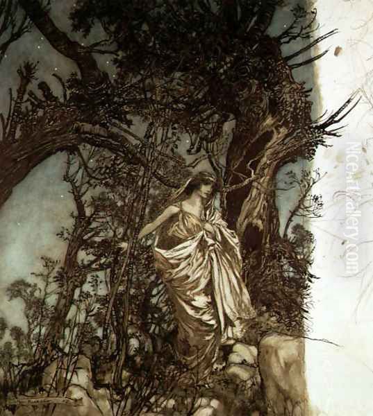 Never so weary, never so woeful, illustration to A Midsummer Nights Dream, 1908 Oil Painting by Arthur Rackham