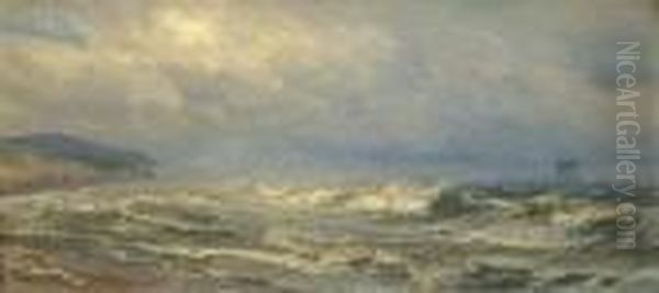 Life Boat Going To A Wreck Off Cumberland Oil Painting by Henry Moore