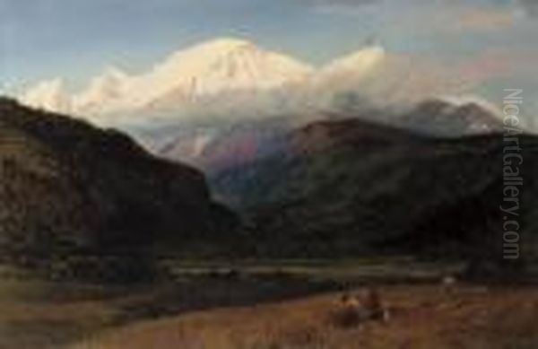 Mont Blanc From Servoz Oil Painting by Henry Moore