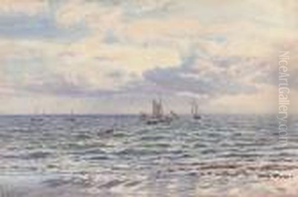 Heading Out To The Fishing Fleet Oil Painting by Henry Moore