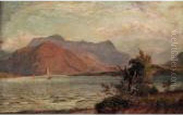 Mountain Lake Oil Painting by Henry Moore