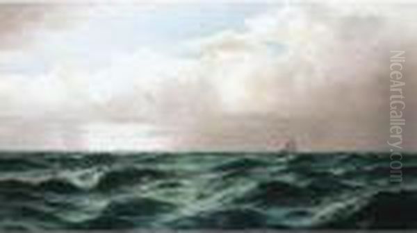 Seascape With Vessels On The Horizon Oil Painting by Henry Moore