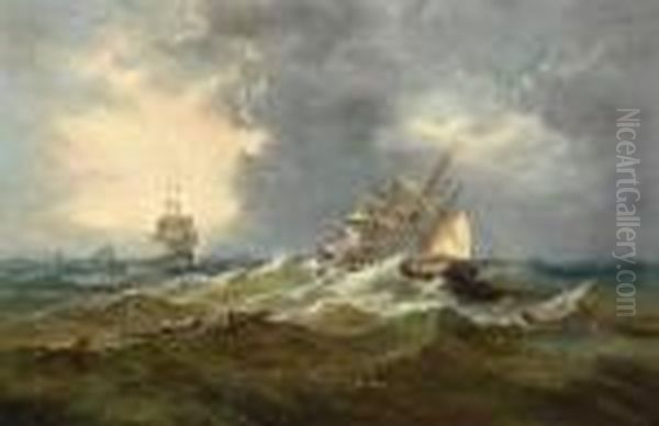 Caught In The Squall Oil Painting by John Moore Of Ipswich