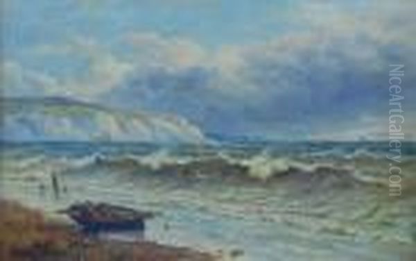 Withstormy Seas Oil Painting by John Moore Of Ipswich