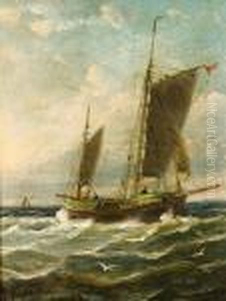 Sailing Vessel Oil Painting by John Moore Of Ipswich