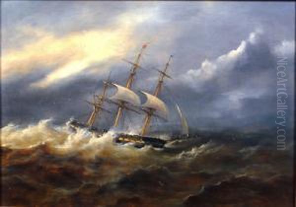 In Stormy Seas Oil Painting by John Moore Of Ipswich