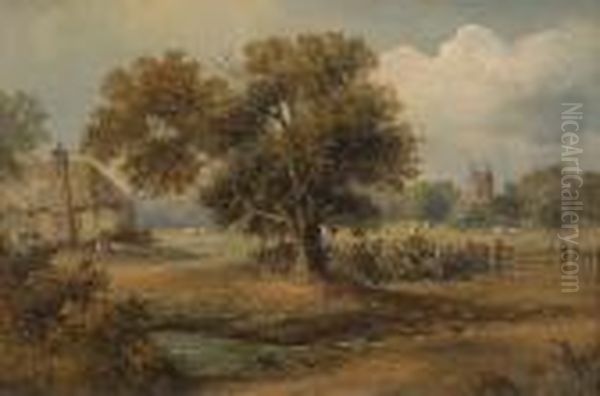 Country Scene Oil Painting by John Moore Of Ipswich