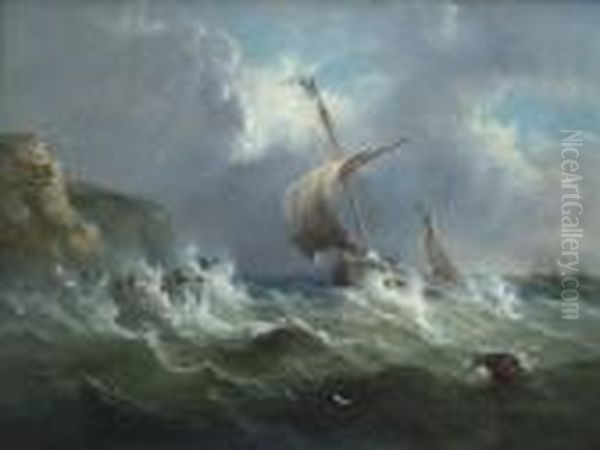 Stormy Seas Oil Painting by John Moore Of Ipswich