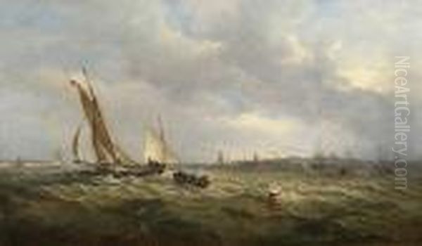 Shotley Spit Oil Painting by John Moore Of Ipswich