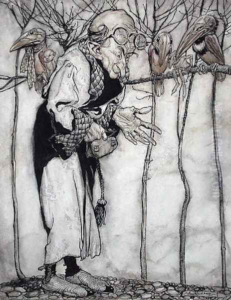 The Wizard, illustration from Arthur Rackhams Book of Pictures, published 1913 Oil Painting by Arthur Rackham