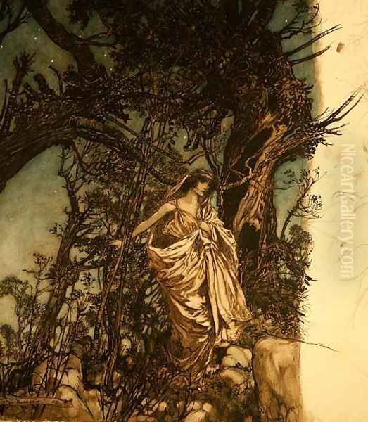 Mythological female figure Oil Painting by Arthur Rackham