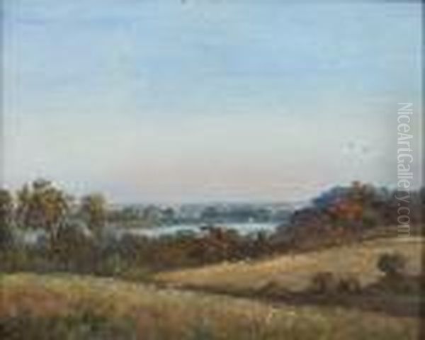 Looking Across The Orwell Oil Painting by John Moore Of Ipswich