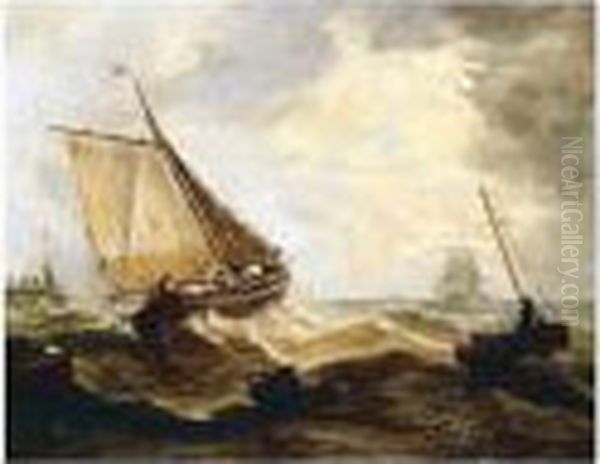 Hauling In The Nets Oil Painting by John Moore Of Ipswich