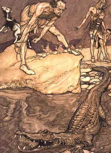 Crocodile, 1904 Oil Painting by Arthur Rackham