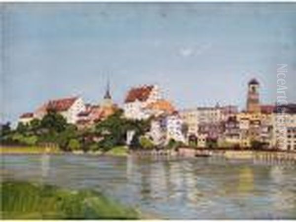 Ansicht Von Wasserburg Am Inn Oil Painting by Willy Moralt