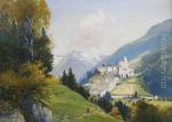 Blick Auf Schloss Taufers In Sudtirol Oil Painting by Willy Moralt