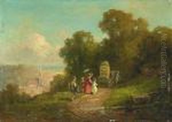 Spaziergang Uber Der
 Stadt. Oil Painting by Willy Moralt