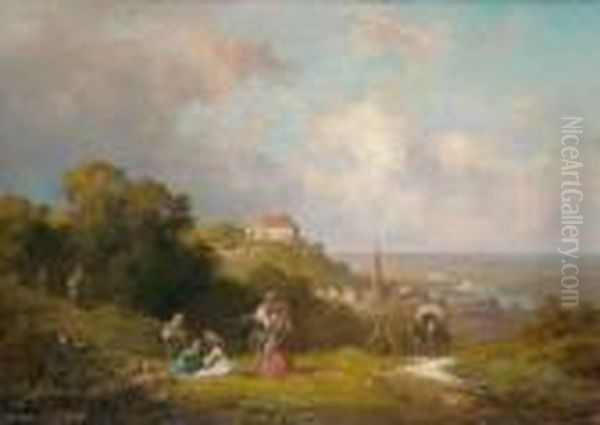 In Der Guten Alten Zeit. Blick Auf
 Landshut In Niederbayern,

 Signiert Unten Rechts: Willy Oil Painting by Willy Moralt