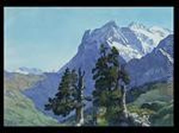 Alpenlandschaft Oil Painting by Willy Moralt