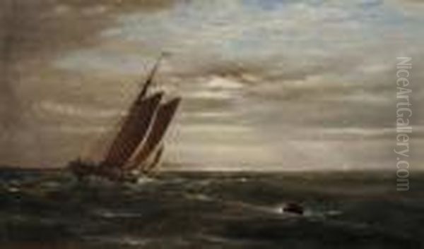 Sail On The High Seas At Dusk Oil Painting by Edward Moran