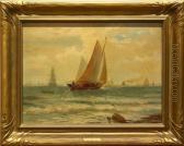 Harbor Scene Study Oil Painting by Edward Moran