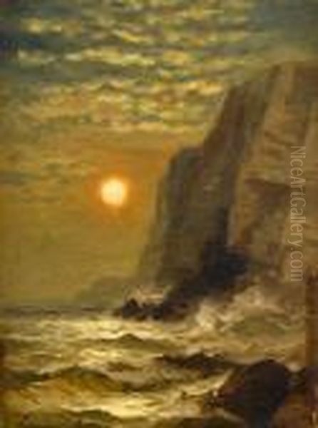 Sunset By The Cliffs Oil Painting by Edward Moran