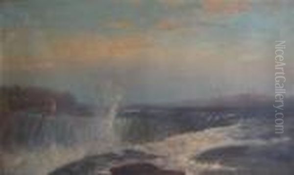 Niagara Falls Oil Painting by Edward Moran