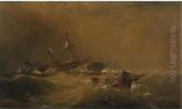 Off Sandy Hook Oil Painting by Edward Moran