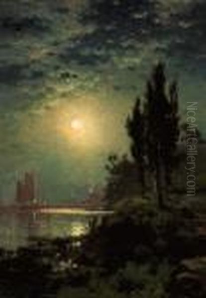 Moonlight Sonnata Oil Painting by Edward Moran