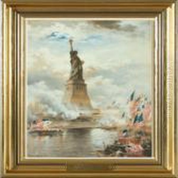 The Statue Of Liberty Oil Painting by Edward Moran