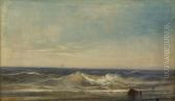 New Jersey Shore Scene Oil Painting by Edward Moran