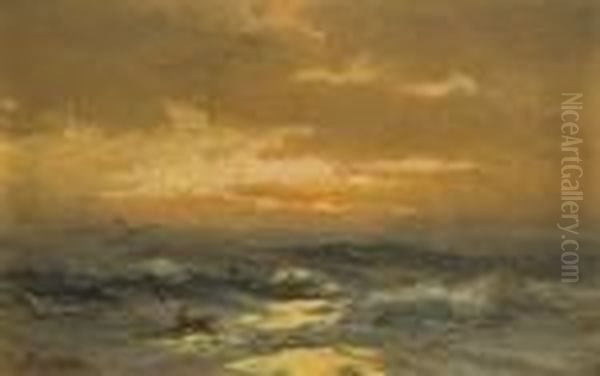 Blazing Sky Oil Painting by Edward Moran