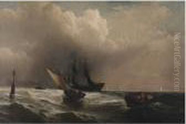 Preparing For A Storm Oil Painting by Edward Moran