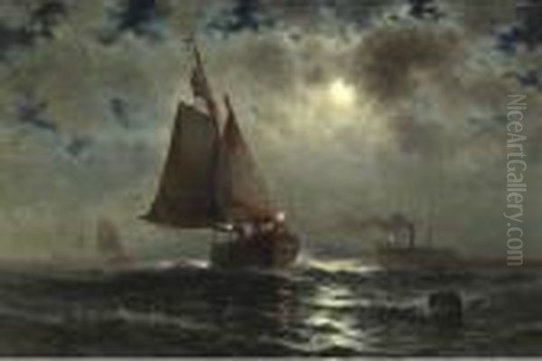 Red Light, Green Light Oil Painting by Edward Moran