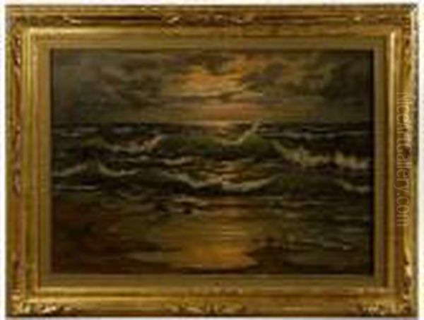 Sunset Seascape Oil Painting by Edward Moran