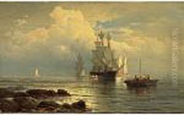 Approaching Storm At Sea Oil Painting by Edward Moran