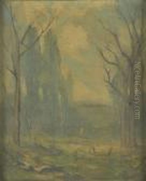 Woodland Landscape Oil Painting by Thomas Moran