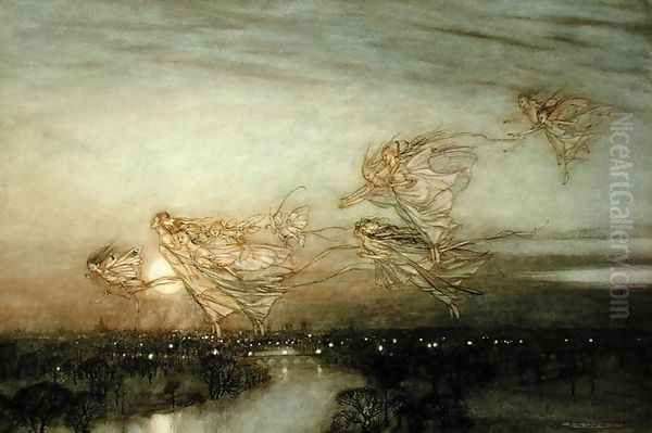 Twilight Dreams, 1913 Oil Painting by Arthur Rackham