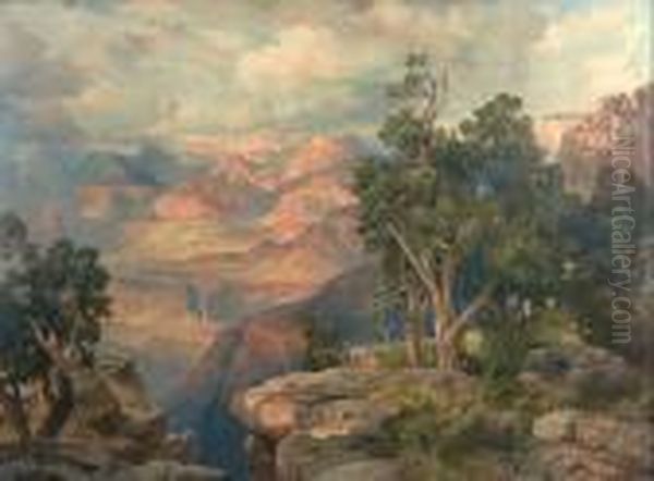 Grand Canyon Of Arizona From Hermitroad Oil Painting by Thomas Moran