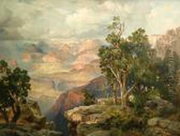 Grand Canyon Of Arizona From Hermitroad Oil Painting by Thomas Moran