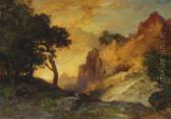 A Side Canyon, Grand Canyon, Arizona Oil Painting by Thomas Moran