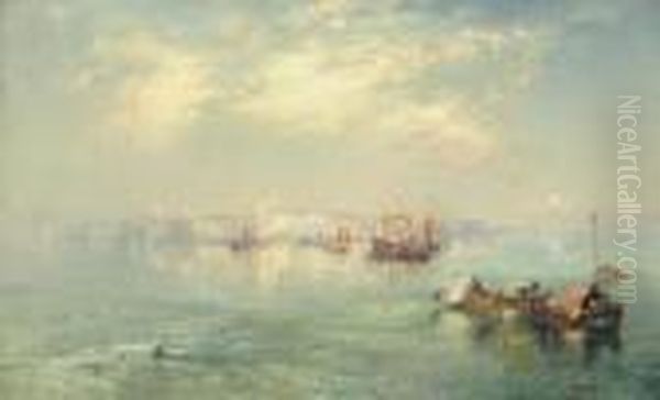 Vera Cruz Harbor, Mexico Oil Painting by Thomas Moran