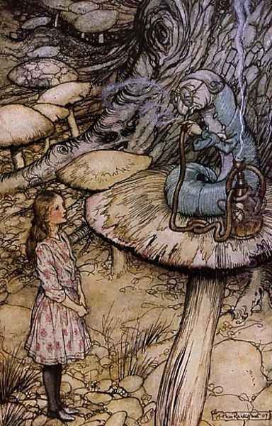 Alice in Wonderland: The Rabbit Sends in a Little Bill Oil Painting by Arthur Rackham