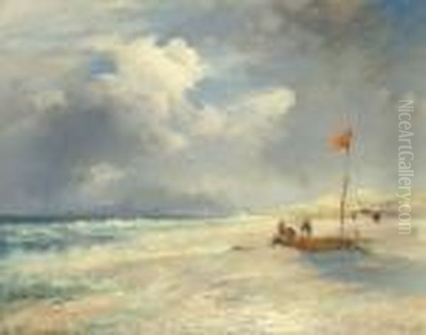 East Hampton Beach Oil Painting by Thomas Moran